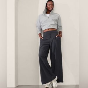 NEW Athleta Gray Pants Pinnacle Trouser Wide Leg 8T 8 Tall